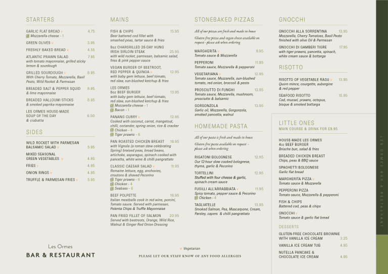 les ormes menu